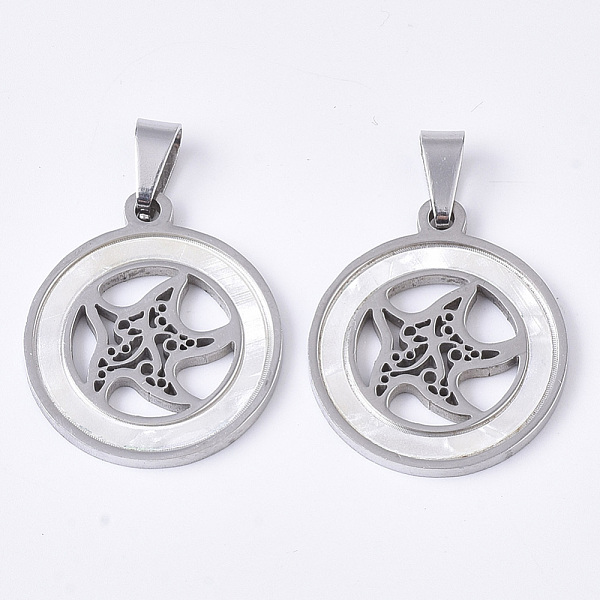 PandaHall 201 Stainless Steel Pendants, with Shell and Random Size Snap on Bails, Flat Round with Starfish/Sea Stars, Stainless Steel Color...
PandaHall 201 Stainless Steel Pendants, with Shell and Random Size Snap on Bails, Flat Round with Starfish/Sea Stars, Stainless Steel Color...