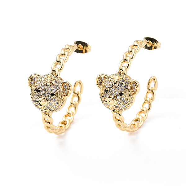 PandaHall Cubic Zirconia C-shape with Bear Stud Earrings, Brass Half Hoop Earrings for Women, Cadmium Free & Lead Free, Real 18K Gold Plated..., Clear
PandaHall Cubic Zirconia C-shape with Bear Stud Earrings, Brass Half Hoop Earrings for Women, Cadmium Free & Lead Free, Real 18K Gold Plated..., Clear