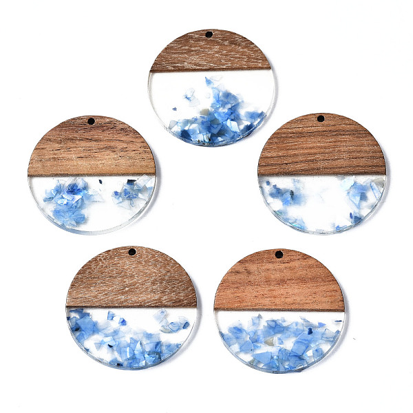 PandaHall Transparent Resin & Walnut Wood Pendants, with Shell Chips, Two Tone, Flat Round, Dodger Blue, 38.5x3.5mm, Hole: 2mm Resin+Wood...
PandaHall Transparent Resin & Walnut Wood Pendants, with Shell Chips, Two Tone, Flat Round, Dodger Blue, 38.5x3.5mm, Hole: 2mm Resin+Wood...
