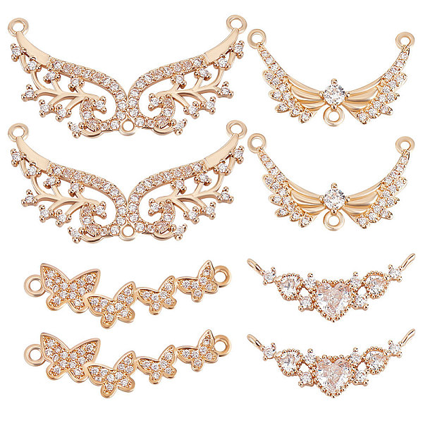 PandaHall Beebeecraft 8Pcs 4 Style Brass Pave Clear Cubic Zirconia Links, Wing Chandelier Component Links, Heart & Butterfly Connector Charm...
PandaHall Beebeecraft 8Pcs 4 Style Brass Pave Clear Cubic Zirconia Links, Wing Chandelier Component Links, Heart & Butterfly Connector Charm...