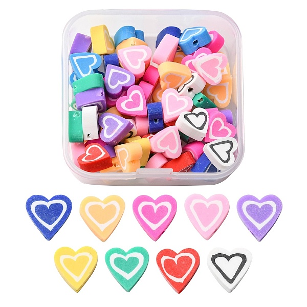 PandaHall 65Pcs Handmade Polymer Clay Beads, Heart, Mixed Color, 10x10x4.5mm, Hole: 1.4mm Polymer Clay Heart Multicolor
PandaHall 65Pcs Handmade Polymer Clay Beads, Heart, Mixed Color, 10x10x4.5mm, Hole: 1.4mm Polymer Clay Heart Multicolor