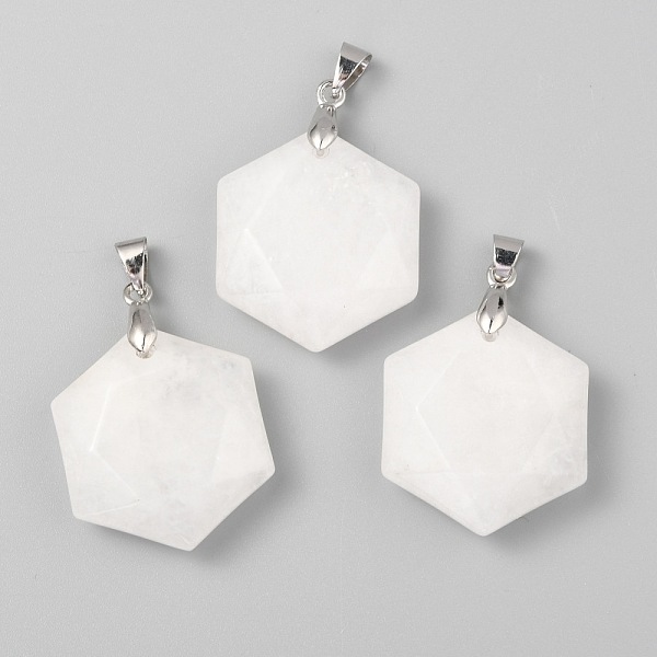 PandaHall Faceted Natural White Jade Pendants, with Platinum Tone Brass Findings, Hexagon, 28x25x9mm, Hole: 4x5mm White Jade Hexagon
PandaHall Faceted Natural White Jade Pendants, with Platinum Tone Brass Findings, Hexagon, 28x25x9mm, Hole: 4x5mm White Jade Hexagon