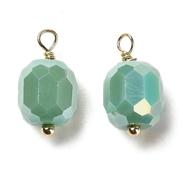 PandaHall Glass Charms, with Rack Plating Real 18K Gold Plated Brass Loops, Faceted Column, Dark Sea Green, 14.5x7.5mm, Hole: 1.4mm...
PandaHall Glass Charms, with Rack Plating Real 18K Gold Plated Brass Loops, Faceted Column, Dark Sea Green, 14.5x7.5mm, Hole: 1.4mm...