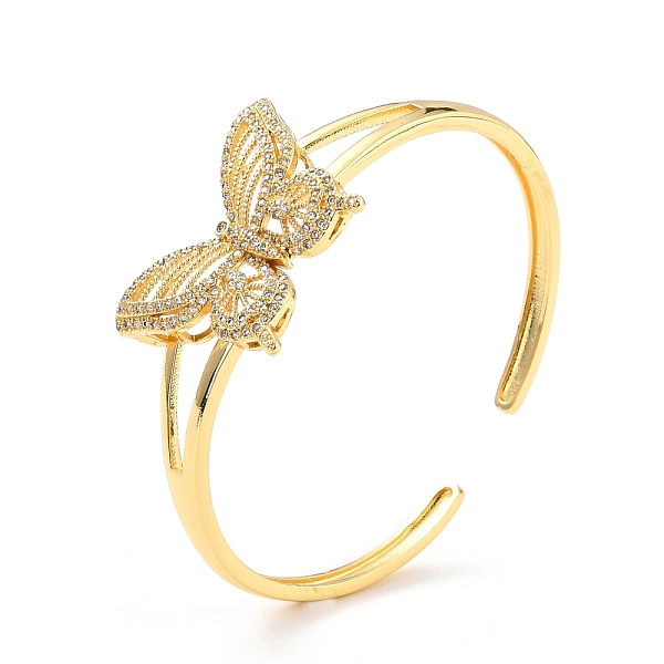 PandaHall Bling Butterfly Cubic Zirconia Cuff Bangle, Real 18K Gold Plated Brass Hollow Open Bangle, Cadmium Free & Lead Free, Clear, Inner...
PandaHall Bling Butterfly Cubic Zirconia Cuff Bangle, Real 18K Gold Plated Brass Hollow Open Bangle, Cadmium Free & Lead Free, Clear, Inner...