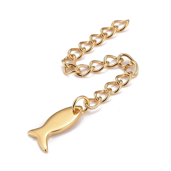 PandaHall 304 Stainless Steel Chain Extender, Curb Chain, with 202 Stainless Steel Charms, Fish, Golden, 60mm, Link: 3.7x3x0.5mm, Fish...
PandaHall 304 Stainless Steel Chain Extender, Curb Chain, with 202 Stainless Steel Charms, Fish, Golden, 60mm, Link: 3.7x3x0.5mm, Fish...