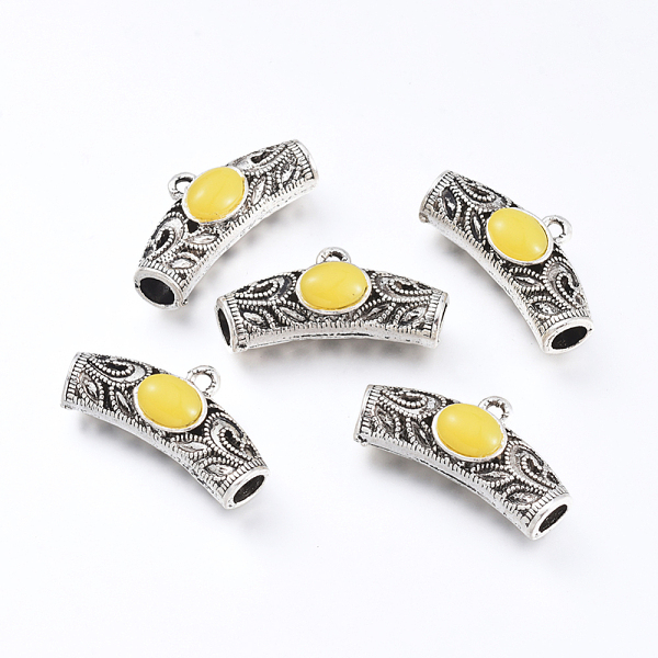 PandaHall Alloy Tube Bails, Loop Bails, with Resin, Tube Scarf Bail Beads, Antique Silver, Yellow, 14.5x29.5x10mm, Hole: 2mm, Inner Diameter...
PandaHall Alloy Tube Bails, Loop Bails, with Resin, Tube Scarf Bail Beads, Antique Silver, Yellow, 14.5x29.5x10mm, Hole: 2mm, Inner Diameter...