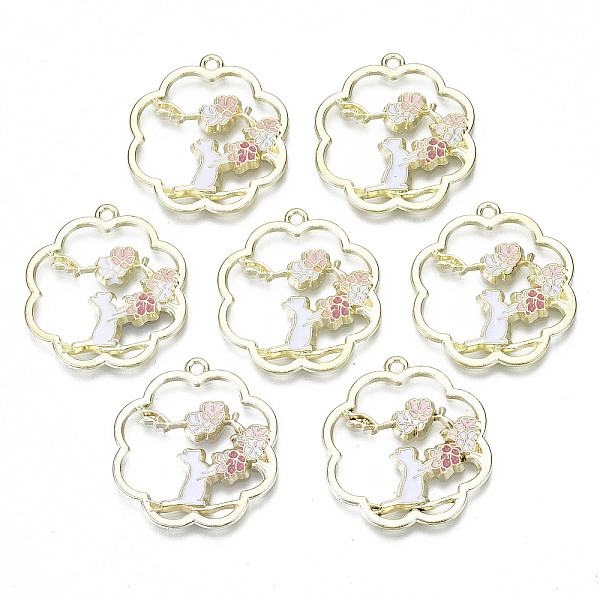 PandaHall Environemental Alloy Enamel Pendants, Cadmium Free & Lead Free, Flower with Rabbit, Light Gold, Creamy White, 29x27x2mm, Hole...
PandaHall Environemental Alloy Enamel Pendants, Cadmium Free & Lead Free, Flower with Rabbit, Light Gold, Creamy White, 29x27x2mm, Hole...
