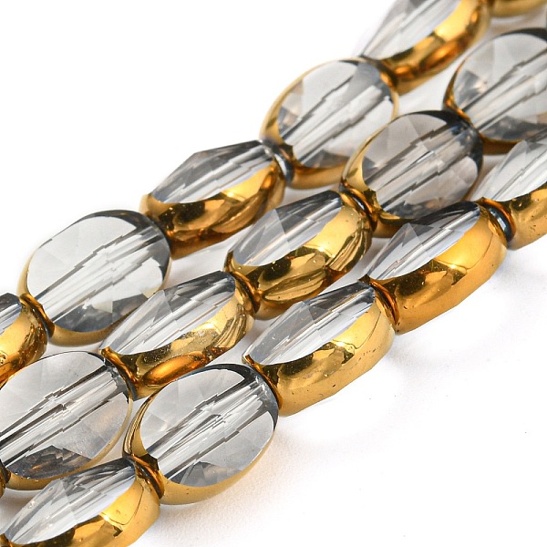 PandaHall Electroplate Transparent Glass Beads Strands, with Golden Plated Edge, Faceted Oval, Light Grey, 8~9x6.5x5mm, Hole: 1.2mm, about...
PandaHall Electroplate Transparent Glass Beads Strands, with Golden Plated Edge, Faceted Oval, Light Grey, 8~9x6.5x5mm, Hole: 1.2mm, about...