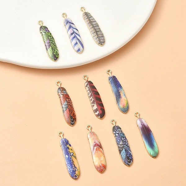 PandaHall 10Pcs 10 Style Rack Plating Alloy Pendants, Printed, Lead Free & Cadmium Free & Nickel Free, Feather Charm, Light Gold, Mixed..., Multicolor
PandaHall 10Pcs 10 Style Rack Plating Alloy Pendants, Printed, Lead Free & Cadmium Free & Nickel Free, Feather Charm, Light Gold, Mixed..., Multicolor