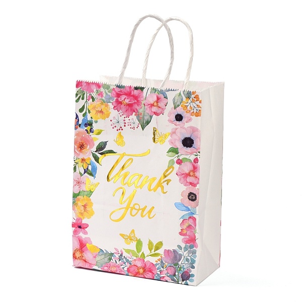 PandaHall Gold Stamping Rectangle Paper Bags, with Handle, for Gift Bags and Shopping Bags, Word Thank you, Flower Pattern, 14.9x8.1x21cm...
PandaHall Gold Stamping Rectangle Paper Bags, with Handle, for Gift Bags and Shopping Bags, Word Thank you, Flower Pattern, 14.9x8.1x21cm...