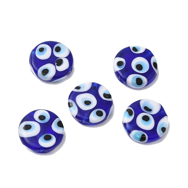 PandaHall Handmade Lampwork Beads, Flat Round with Evil Eye, Blue, 17.5~18x5.5~5.7mm, Hole: 1.4~1.7mm Lampwork Flat Round Blue
PandaHall Handmade Lampwork Beads, Flat Round with Evil Eye, Blue, 17.5~18x5.5~5.7mm, Hole: 1.4~1.7mm Lampwork Flat Round Blue