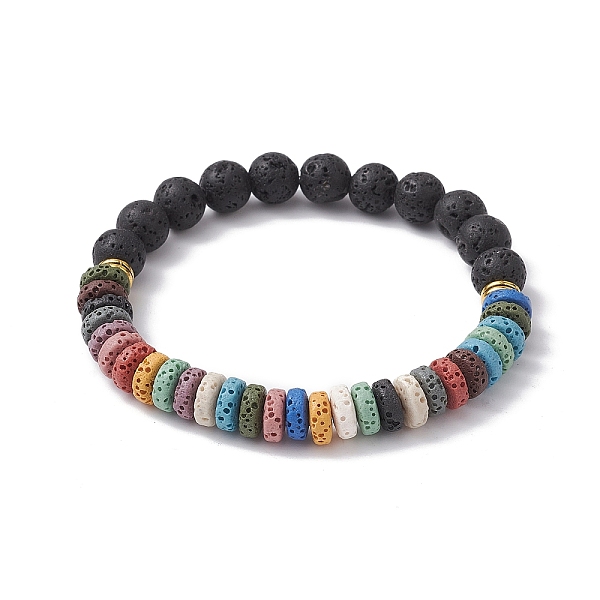 PandaHall Dyed Colorful Natural Lava Rock Beaded Strtch Bracelets, Antique Golden, Inner Diameter: 2-1/4 inch(5.7cm) Lava Rock
PandaHall Dyed Colorful Natural Lava Rock Beaded Strtch Bracelets, Antique Golden, Inner Diameter: 2-1/4 inch(5.7cm) Lava Rock