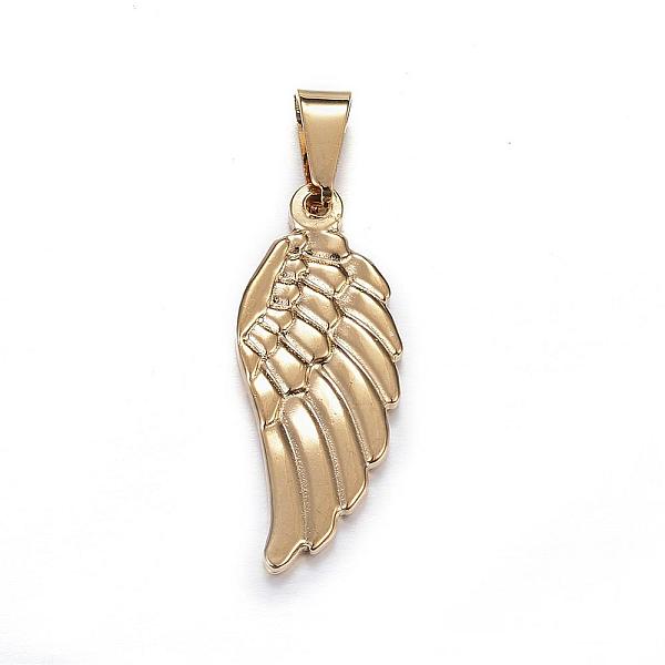 PandaHall 304 Stainless Steel Pendants, Wing, Golden, 35x14.5x4mm, Hole: 5x10mm 304 Stainless Steel Wing
PandaHall 304 Stainless Steel Pendants, Wing, Golden, 35x14.5x4mm, Hole: 5x10mm 304 Stainless Steel Wing