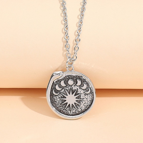 PandaHall Alloy Cable Chain Necklaces, Snake & Moon Phase Pendant Necklaces for Women, Antique Silver, 18-1/8 inch(46cm) Alloy Snake
PandaHall Alloy Cable Chain Necklaces, Snake & Moon Phase Pendant Necklaces for Women, Antique Silver, 18-1/8 inch(46cm) Alloy Snake