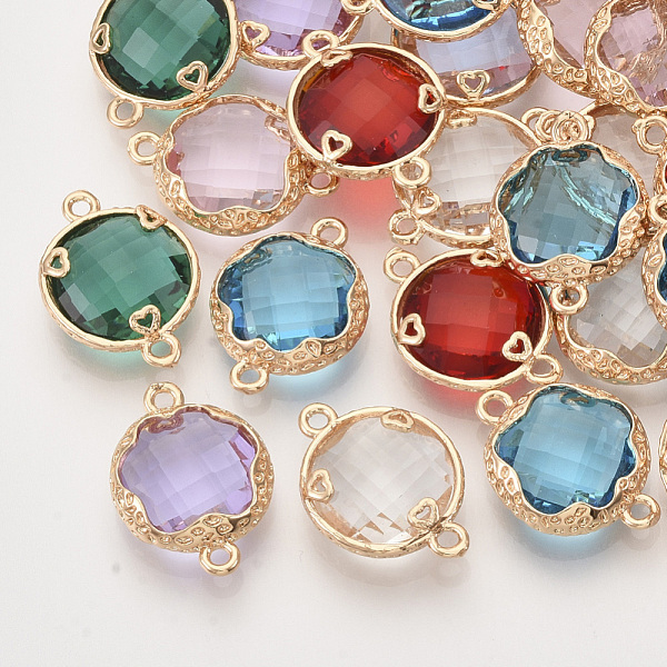 PandaHall Faceted Glass Links connectors, with Golden Tone Brass Open Back Settings, Flat Round, Mixed Color, 18.5~19.5x14x4.5~5.5mm, Hole..., Multicolor
PandaHall Faceted Glass Links connectors, with Golden Tone Brass Open Back Settings, Flat Round, Mixed Color, 18.5~19.5x14x4.5~5.5mm, Hole..., Multicolor