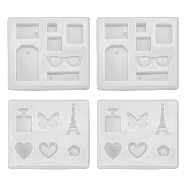PandaHall 4Pcs 2 Style Pendant Silicone Molds, Resin Casting Molds, For UV Resin, Epoxy Resin Jewelry Making, Rectangle with Heart & Flower..., White
PandaHall 4Pcs 2 Style Pendant Silicone Molds, Resin Casting Molds, For UV Resin, Epoxy Resin Jewelry Making, Rectangle with Heart & Flower..., White