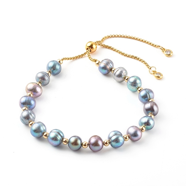 PandaHall Potato Natural Pearl Slide Bracelets, Bolo Bracelets, with 304 Stainless Steel Box Chains, Golden, Prussian Blue, Inner Diameter...
PandaHall Potato Natural Pearl Slide Bracelets, Bolo Bracelets, with 304 Stainless Steel Box Chains, Golden, Prussian Blue, Inner Diameter...