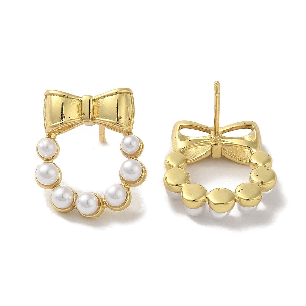 PandaHall Rack Plating Brass Studs Earrings, with Plastic Beads, Long-Lasting Plated, Lead Free & Cadmium Free, Bowknot, Real 18K Gold...
PandaHall Rack Plating Brass Studs Earrings, with Plastic Beads, Long-Lasting Plated, Lead Free & Cadmium Free, Bowknot, Real 18K Gold...