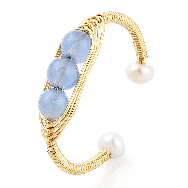 PandaHall Natural Aquamarine Braided Oval Open Cuff Ring with Pearl Beaded, Brass Wire Wrapped Jewelry for Women, Real 14K Gold Plated, US...
PandaHall Natural Aquamarine Braided Oval Open Cuff Ring with Pearl Beaded, Brass Wire Wrapped Jewelry for Women, Real 14K Gold Plated, US...