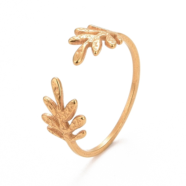 PandaHall Ion Plating(IP) 304 Stainless Steel Leaf Open Cuff Ring for Women, Golden, US Size 6 1/2(16.9mm) 304 Stainless Steel
PandaHall Ion Plating(IP) 304 Stainless Steel Leaf Open Cuff Ring for Women, Golden, US Size 6 1/2(16.9mm) 304 Stainless Steel