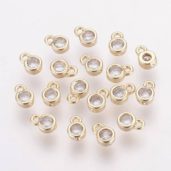 PandaHall Brass Cubic Zirconia Charms, Flat Round, Golden, 6x4x2mm, Hole: 1mm Brass+Cubic Zirconia Flat Round
PandaHall Brass Cubic Zirconia Charms, Flat Round, Golden, 6x4x2mm, Hole: 1mm Brass+Cubic Zirconia Flat Round