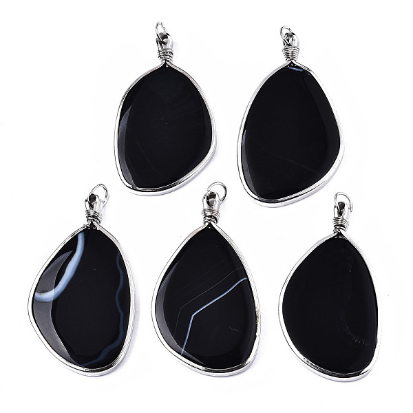 PandaHall Natural Black Agate Big Pendants, Platinum Tone Iron Edge and Loop, Oval, 75x43x7mm, Hole: 7mm Black Agate Oval
PandaHall Natural Black Agate Big Pendants, Platinum Tone Iron Edge and Loop, Oval, 75x43x7mm, Hole: 7mm Black Agate Oval