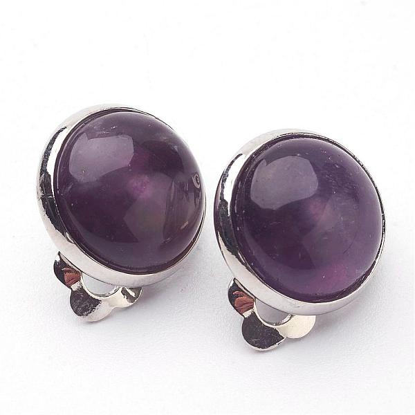 PandaHall Natural Amethyst Brass Clip-on Earrings, Flat Round, Purple, 14x10mm Amethyst Purple
PandaHall Natural Amethyst Brass Clip-on Earrings, Flat Round, Purple, 14x10mm Amethyst Purple