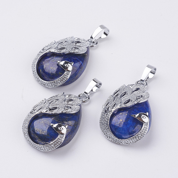 PandaHall Natural Lapis Lazuli Pendants, with Brass Finding, Teardrop with Peacock, Platinum, 33x20x10.5mm, Hole: 5x6.5mm Lapis Lazuli...
PandaHall Natural Lapis Lazuli Pendants, with Brass Finding, Teardrop with Peacock, Platinum, 33x20x10.5mm, Hole: 5x6.5mm Lapis Lazuli...