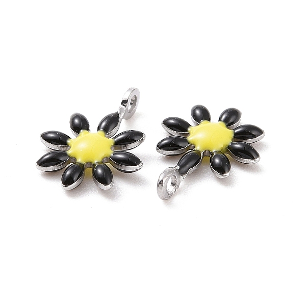 PandaHall 304 Stainless Steel Charms, with Enamel, Stainless Steel Color, Flower, Black, 10x7.5x2mm, Hole: 1mm Stainless Steel+Enamel Flower...
PandaHall 304 Stainless Steel Charms, with Enamel, Stainless Steel Color, Flower, Black, 10x7.5x2mm, Hole: 1mm Stainless Steel+Enamel Flower...