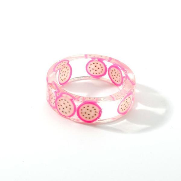 PandaHall Resin Plain Band Rings, Polymer Clay Fruit Slice inside Rings for Women Girls, Pitaya, 17mm Resin Pitaya
PandaHall Resin Plain Band Rings, Polymer Clay Fruit Slice inside Rings for Women Girls, Pitaya, 17mm Resin Pitaya