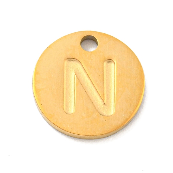 PandaHall Ion Plating(IP) 304 Stainless Steel Pendants, Laser Cut, Flat Round with Letter Charm, Golden, Letter N, 10x1mm, Hole: 1.4mm 304...
PandaHall Ion Plating(IP) 304 Stainless Steel Pendants, Laser Cut, Flat Round with Letter Charm, Golden, Letter N, 10x1mm, Hole: 1.4mm 304...