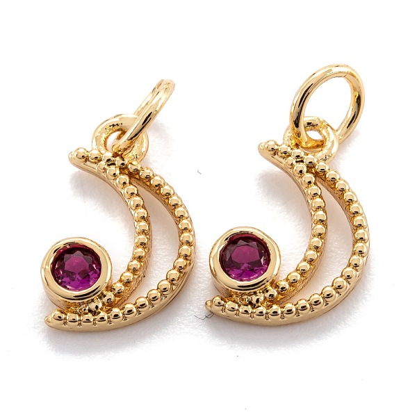 PandaHall Real 18K Gold Plated Brass Micro Pave Cubic Zirconia Charms, with Jump Ring, Long-Lasting Plated, Moon, Deep Pink, 12x7.5x2.5mm...
PandaHall Real 18K Gold Plated Brass Micro Pave Cubic Zirconia Charms, with Jump Ring, Long-Lasting Plated, Moon, Deep Pink, 12x7.5x2.5mm...