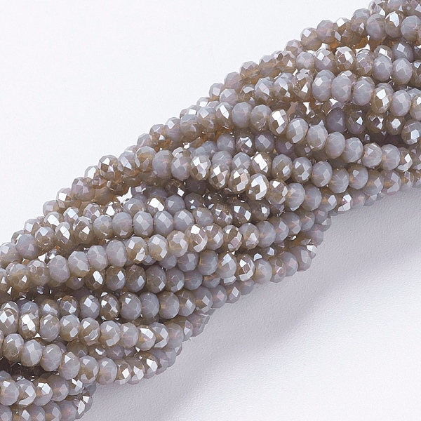 PandaHall Electroplate Glass Beads Strands, Half Rainbow Plated, Faceted, Rondelle, Gray, 3x2mm, Hole: 0.8~1mm, about 185~190pcs/strand...
PandaHall Electroplate Glass Beads Strands, Half Rainbow Plated, Faceted, Rondelle, Gray, 3x2mm, Hole: 0.8~1mm, about 185~190pcs/strand...