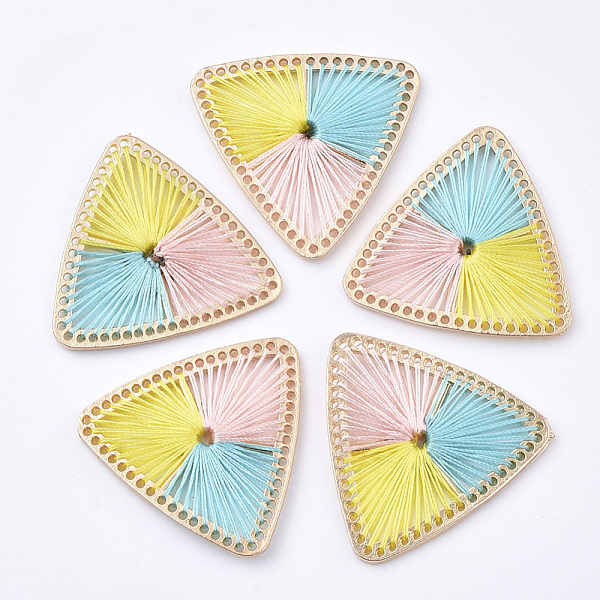 PandaHall Tri-color Polyester Thread Woven Pendants, with Golden Plated Alloy Findings, Long-Lasting Plated, Triangle, Colorful, 34.5x36x3mm...
PandaHall Tri-color Polyester Thread Woven Pendants, with Golden Plated Alloy Findings, Long-Lasting Plated, Triangle, Colorful, 34.5x36x3mm...
