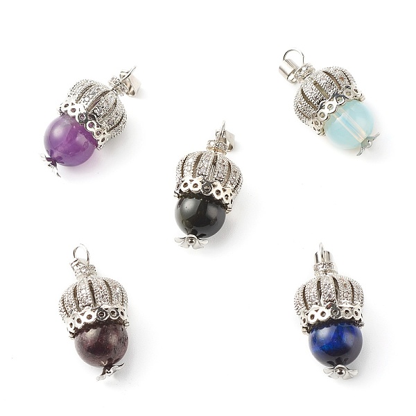 PandaHall Natural & Synthetic Gemstone Pendants, with Brass Micro Pave Cubic Zirconia Beads, 304 Stainless Steel Snap On Bails, Ball Head...
PandaHall Natural & Synthetic Gemstone Pendants, with Brass Micro Pave Cubic Zirconia Beads, 304 Stainless Steel Snap On Bails, Ball Head...
