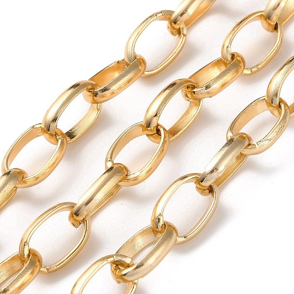PandaHall Oxidation Aluminum Cable Chains, Oval Link Chains, Unwelded, with Spool, Golden, 16x10.5x2mm, about 65.62 Feet(20m)/Roll Aluminum
PandaHall Oxidation Aluminum Cable Chains, Oval Link Chains, Unwelded, with Spool, Golden, 16x10.5x2mm, about 65.62 Feet(20m)/Roll Aluminum