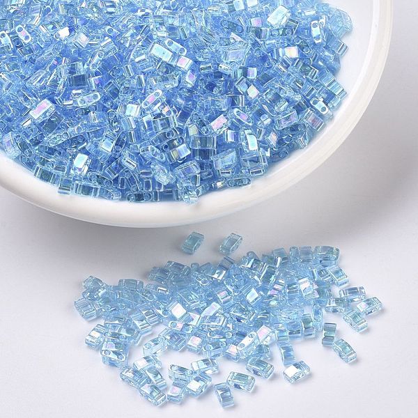 PandaHall MIYUKI Half TILA Beads, Japanese Seed Beads, 2 Hole, (HTL260) Transparent Aqua AB, 5x2.3x1.9mm, Hole: 0.8mm, about 250pcs/10g..., Cyan
PandaHall MIYUKI Half TILA Beads, Japanese Seed Beads, 2 Hole, (HTL260) Transparent Aqua AB, 5x2.3x1.9mm, Hole: 0.8mm, about 250pcs/10g..., Cyan