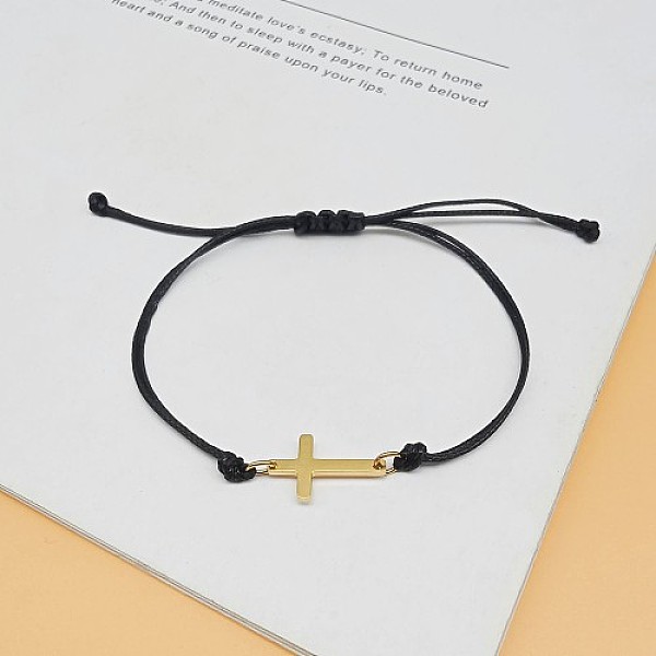 PandaHall Stainless Steel Link & Charm Bracelets, with Wax Cord, Golden, No Size Waxed Cord
PandaHall Stainless Steel Link & Charm Bracelets, with Wax Cord, Golden, No Size Waxed Cord