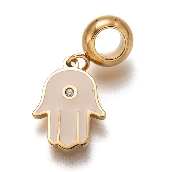 PandaHall 304 Stainless Steel European Dangle Charms, Large Hole Pendants, with Crystal Rhinestone and Enamel, Hamsa Hand/Hand of Miriam..., Pink
PandaHall 304 Stainless Steel European Dangle Charms, Large Hole Pendants, with Crystal Rhinestone and Enamel, Hamsa Hand/Hand of Miriam..., Pink