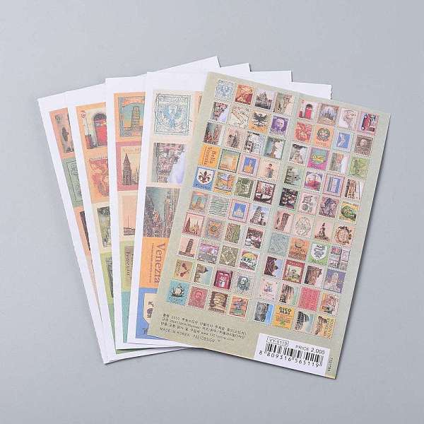 PandaHall Postage Stamp Shape DIY Paper Label Paster Picture Stickers, Mixed Pattern, Mixed Color, 22~56x16~44mm, about 5 sheets/set Paper..., Multicolor
PandaHall Postage Stamp Shape DIY Paper Label Paster Picture Stickers, Mixed Pattern, Mixed Color, 22~56x16~44mm, about 5 sheets/set Paper..., Multicolor