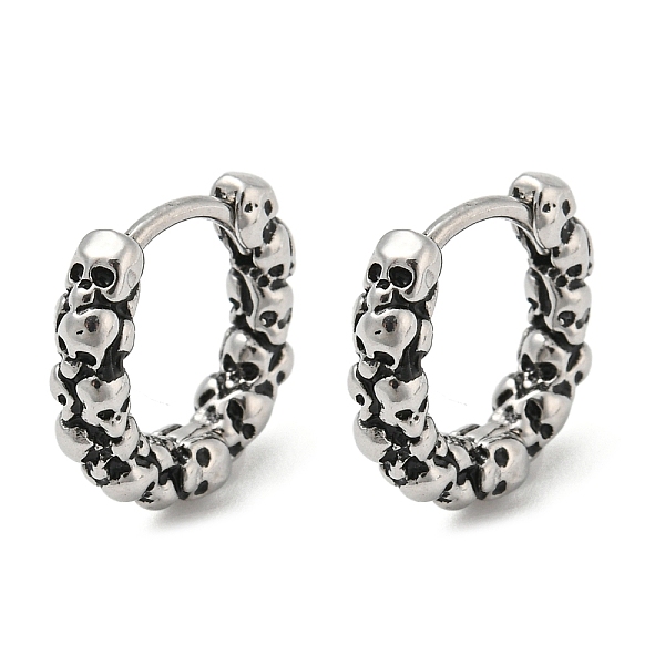 PandaHall Antique Silver 316 Stainless Steel Hoop Earrings, Skull, 14x15x3.5mm 316 Surgical Stainless Steel Skull
PandaHall Antique Silver 316 Stainless Steel Hoop Earrings, Skull, 14x15x3.5mm 316 Surgical Stainless Steel Skull