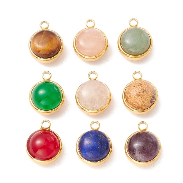 PandaHall Natural Mixed Stone Pendants, with Ion Plating(IP) 304 Stainless Steel Findings, Half Round, Real 18K Gold Plated, 18x14x10.5mm...
PandaHall Natural Mixed Stone Pendants, with Ion Plating(IP) 304 Stainless Steel Findings, Half Round, Real 18K Gold Plated, 18x14x10.5mm...