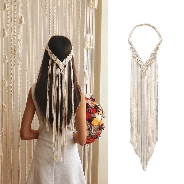 PandaHall Wedding Veil Bride Headpiece, Cotton Boho Headband Handmade White Macrame Tiara Headdress, Antique White, 750mm Cloth
PandaHall Wedding Veil Bride Headpiece, Cotton Boho Headband Handmade White Macrame Tiara Headdress, Antique White, 750mm Cloth
