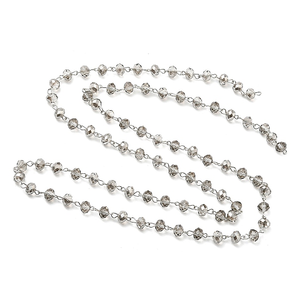 PandaHall Handmade Rondelle Glass Beads Chains for Necklaces Bracelets Making, with Iron Eye Pin, Unwelded, Light Grey, 39.3 inch, about..., Gray
PandaHall Handmade Rondelle Glass Beads Chains for Necklaces Bracelets Making, with Iron Eye Pin, Unwelded, Light Grey, 39.3 inch, about..., Gray