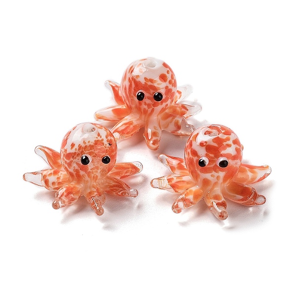 PandaHall Handmade Lampwork Beads, with Enamel, Octopus, Coral, 13.5~15x20.5~24.5x21.5~24.5mm, Hole: 1.6~2mm Lampwork Octopus Red
PandaHall Handmade Lampwork Beads, with Enamel, Octopus, Coral, 13.5~15x20.5~24.5x21.5~24.5mm, Hole: 1.6~2mm Lampwork Octopus Red