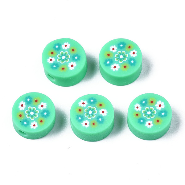 PandaHall Handmade Polymer Clay Beads, for DIY Jewelry Crafts Supplies, Flat Round with Flower, Aquamarine, 9.5~10x4.5mm, Hole: 1.8mm..., Green
PandaHall Handmade Polymer Clay Beads, for DIY Jewelry Crafts Supplies, Flat Round with Flower, Aquamarine, 9.5~10x4.5mm, Hole: 1.8mm..., Green