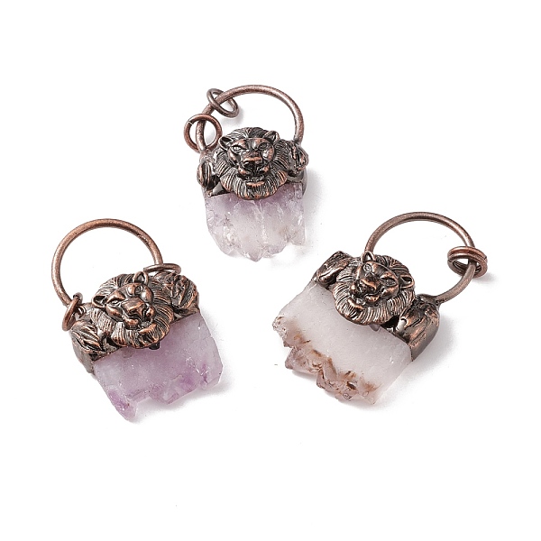 PandaHall Natural Druzy Amethyst Big Pendants, with Red Copper Tone Brass Findings, Rectangle with Lion, Cadmium Free & Lead Free...
PandaHall Natural Druzy Amethyst Big Pendants, with Red Copper Tone Brass Findings, Rectangle with Lion, Cadmium Free & Lead Free...