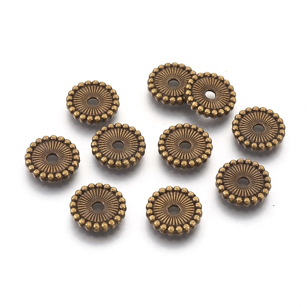 PandaHall Tibetan Style Spacer Beads, Cadmium Free & Nickel Free & Lead Free, Flat Round, Antique Bronze, 12x2mm, Hole: 2mm Alloy Flat Round
PandaHall Tibetan Style Spacer Beads, Cadmium Free & Nickel Free & Lead Free, Flat Round, Antique Bronze, 12x2mm, Hole: 2mm Alloy Flat Round