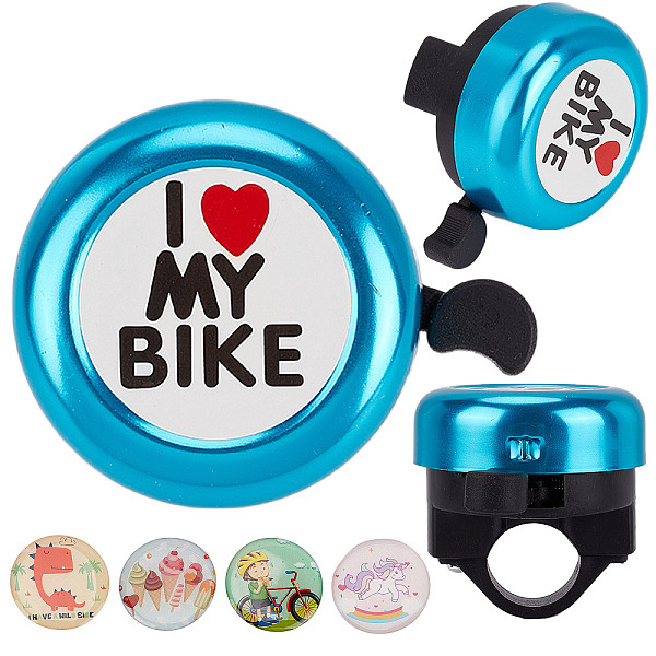 PandaHall I Love My Bike Alloy Bicycle Bells, with Plastic Finding & Resin Sticker, Bicycle Accessories, Round, Dodger Blue, 54x69x53mm...
PandaHall I Love My Bike Alloy Bicycle Bells, with Plastic Finding & Resin Sticker, Bicycle Accessories, Round, Dodger Blue, 54x69x53mm...