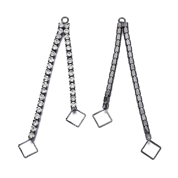 PandaHall Rack Plated Brass Pave Crystal Rhinestone Chain with Rhombus Big Pendants, Cadmium Free & Nickel Free & Lead Free, Gunmetal..., Clear
PandaHall Rack Plated Brass Pave Crystal Rhinestone Chain with Rhombus Big Pendants, Cadmium Free & Nickel Free & Lead Free, Gunmetal..., Clear